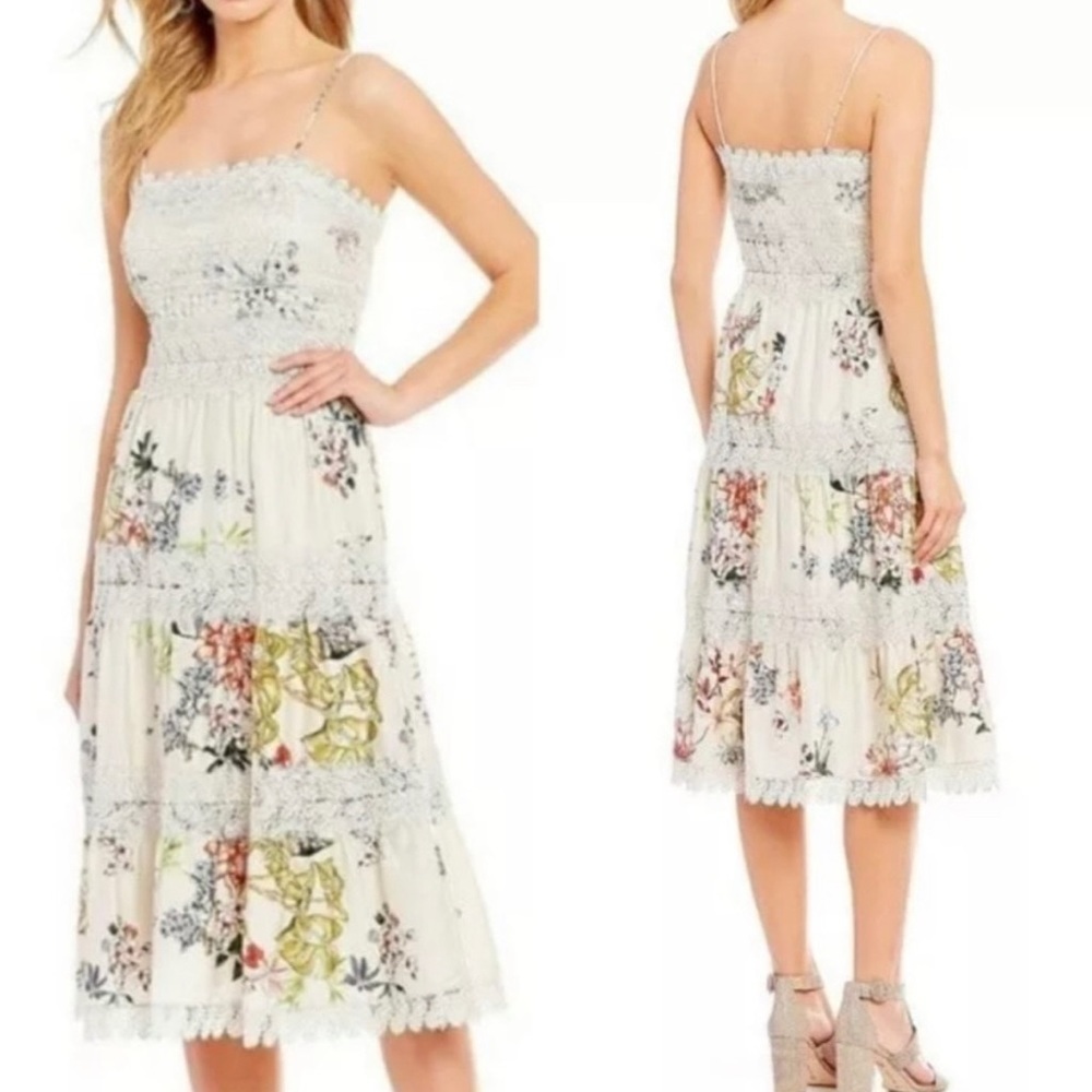 Antonio Melani Edia Sateen Floral Print A-Line Size 10 Festival dress